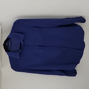 Shein Blue Pocket Patched Solid Blouse - Large